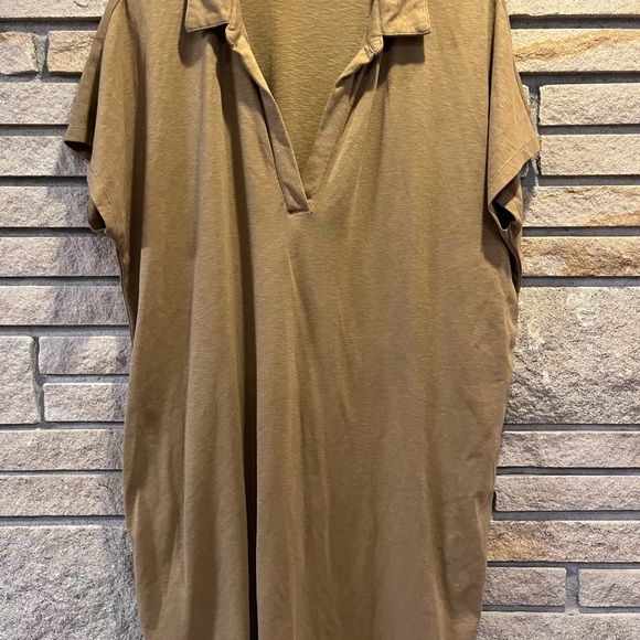 Banana Republic Johnny Collar Dress XL in Whiskey Brown - Picture 5 of 11
